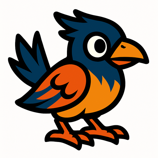 bird no background.
In-Game asset.  2d.  High contrast.  No shadows
