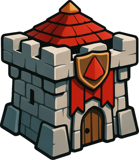 clash of clans klan kalesi.
In-Game asset.  2d.  High contrast.  No shadows