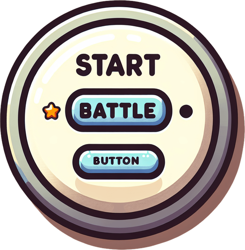 A start Battle button Single Game Texture. In-Game asset. 2d. Blank background. High contrast. No shadows.