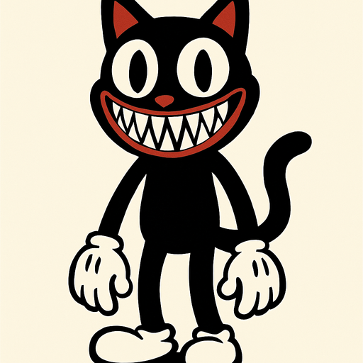 the scary cartoon cat.
In-Game asset.  2d.  High contrast.  No shadows