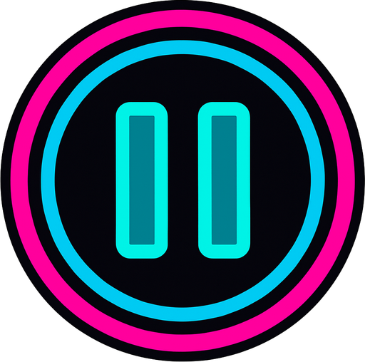 a very modern pause button.
In-Game asset.  2d.  High contrast.  No shadows