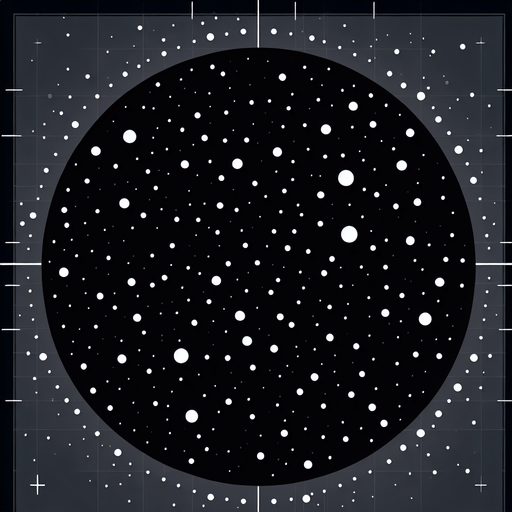 черный круг с белыми точками.
Single Game Texture. In-Game asset. 2d. Blank background. High contrast. No shadows.