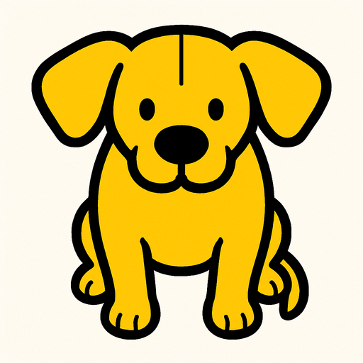 yellow dog top view.
In-Game asset.  2d.  High contrast.  No shadows