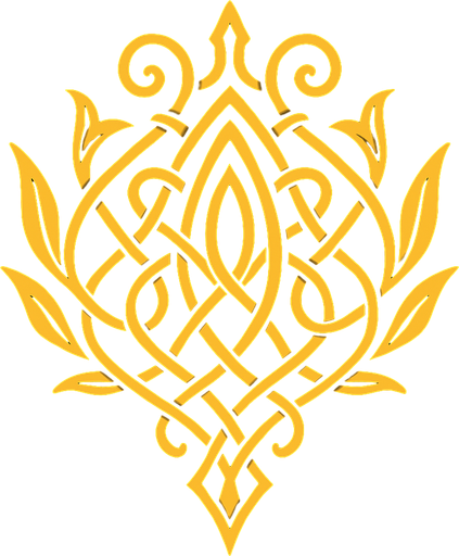 Golden ornoment LOTR style.
In-Game asset.  2d.  High contrast.  No shadows
