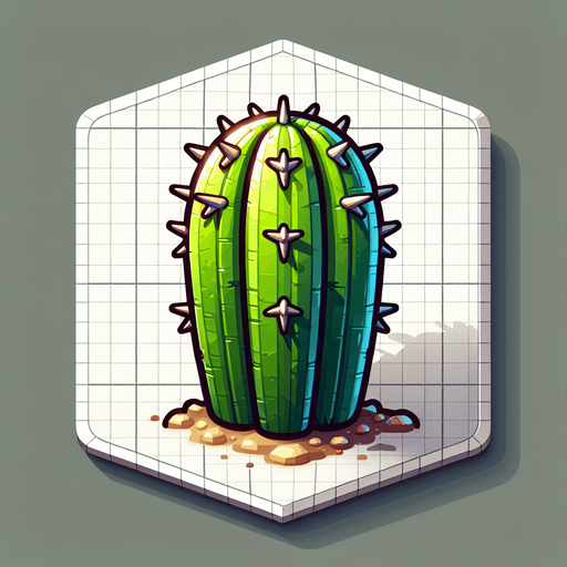 Create some cactus.
Single Game Texture.  In-Game asset.  2d.  Blank background.  High contrast.  No shadows