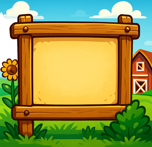 Tablero de granja.
In-Game asset.  2d.  High contrast