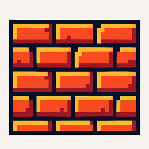 8bit wall.
In-Game asset.  2d.  High contrast.  No shadows