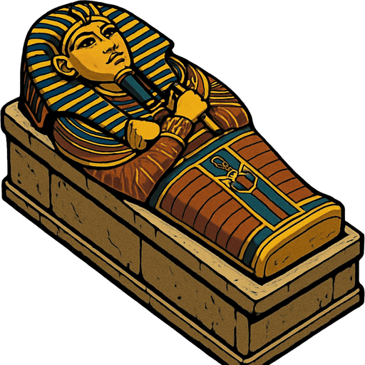 Sarcófago, algo realista.
In-Game asset.  2d.  High contrast.  No shadows