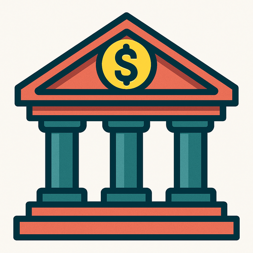Üstünde dolar logosu olan banka.
In-Game asset.  2d.  High contrast.  No shadows
