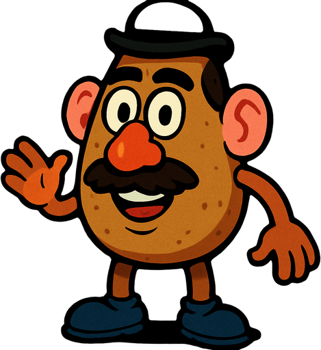Mr patates human.
In-Game asset.  2d.  High contrast.  No shadows