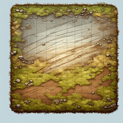 Battle ground.
Single Game Texture. In-Game asset. 2d. Blank background. High contrast. No shadows.