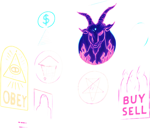 cyberpunk neon anime metropolis skyline corporate holograms billboards, occult-capitalism-consumerism imagery nighttime futuristic architecture glow