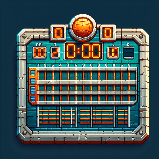 score board.
Single Game Texture. In-Game asset. 2d. Blank background. High contrast. No shadows.