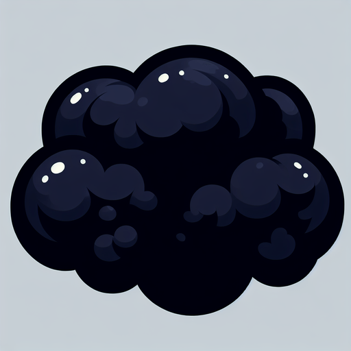 Облако, мультяшное, без обводки, темное.
Single Game Texture.  In-Game asset.  2d.  Blank background.  High contrast.  No shadows