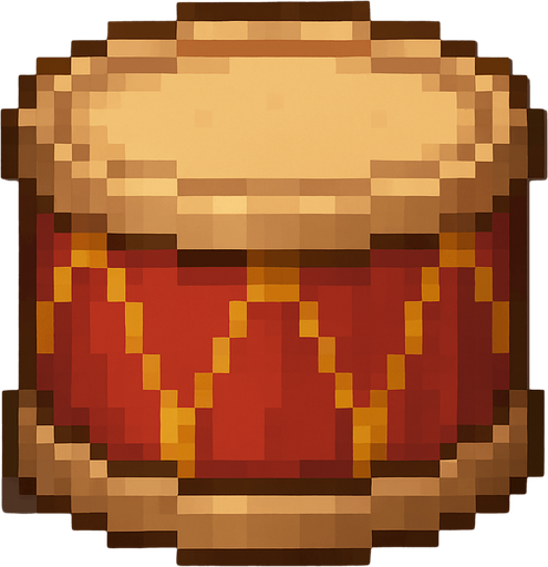 Drum 2d pixelart.
In-Game asset.  2d.  no drums