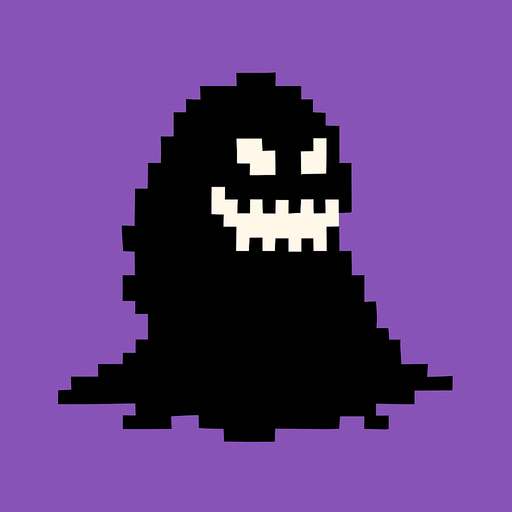 sombra mimica de pixeles.
In-Game asset.  2d.  High contrast.  No shadows