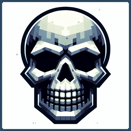 Skull.
Single Game Texture. In-Game asset. 2d. Blank background. High contrast. No shadows.
