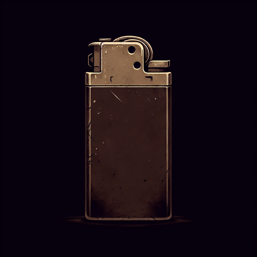 a simple dirty, dark and eerie lighter.
Single Game Texture. In-Game asset. 2d. Blank background. High contrast. No shadows.