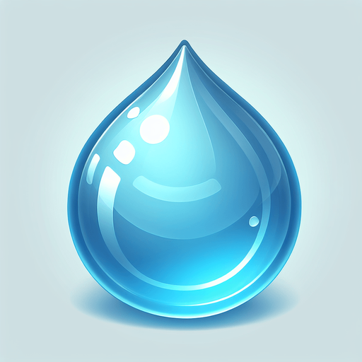 a round water drop.
Single Game Texture.  In-Game asset.  2d.  High contrast.  No shadows