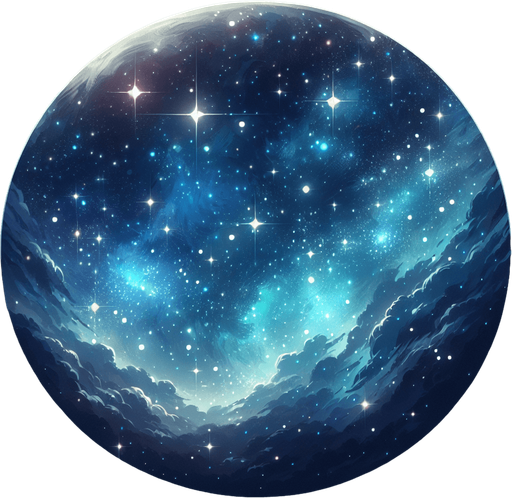 一个太空星空背景,唯美，浪漫.
Single Game Texture. In-Game asset. 2d. Blank background. High contrast. No shadows.