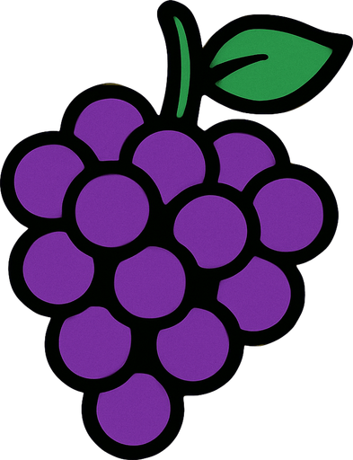 A grape.
2d.  High contrast.  No shadows