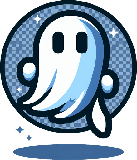 A ghost in cartoon style.
Single Game Texture. In-Game asset. 2d. Blank background. High contrast. No shadows.