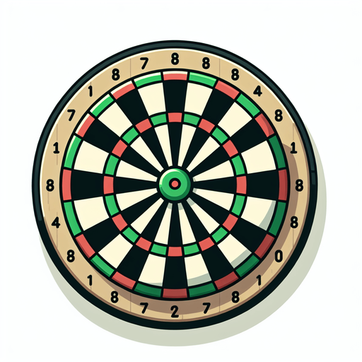 Cartoon flat dart board.
Single Game Texture. In-Game asset. 2d. White background. High contrast. No shadows..
Single Game Texture.  In-Game asset.  2d.  Blank background.  High contrast.  No shadows