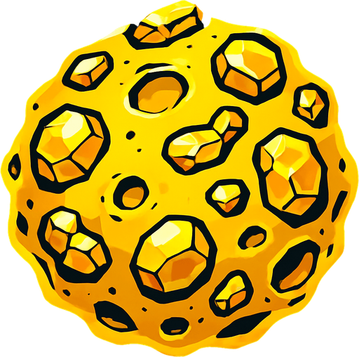 asteroid gold.
In-Game asset.  2d.  High contrast.  No shadows