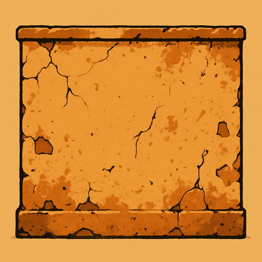 2d old concrete wall suitable for desert atmosphere.
In-Game asset.  2d.  High contrast.  No shadows