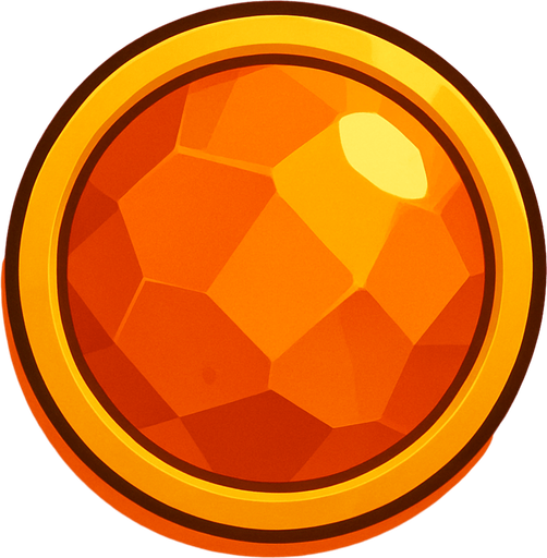 Orange gem circle.
In-Game asset.  2d.  High contrast.  No shadows