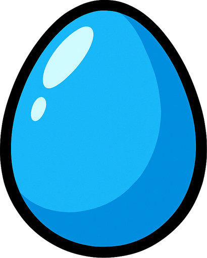 BLUE EGG.
In-Game asset.  2d.  High contrast.  No shadows