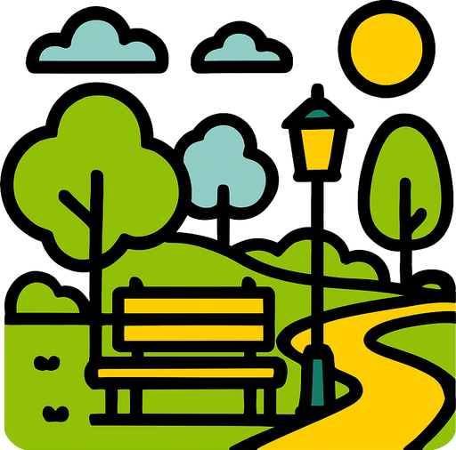 park.
In-Game asset.  2d.  High contrast.  No shadows