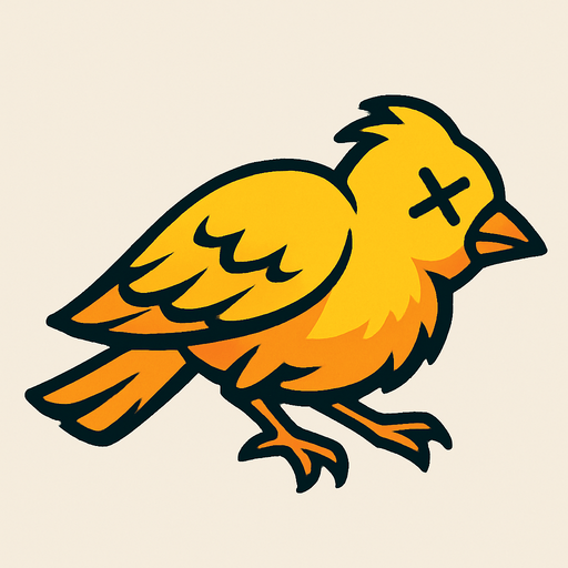 dead yellow bird.
In-Game asset.  2d.  High contrast.  No shadows