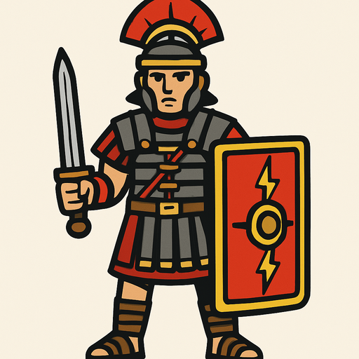Roman Legioner.
In-Game asset.  2d.  High contrast.  No shadows