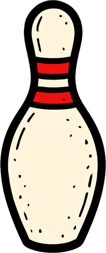 Bowling pin.
In-Game asset.  2d.  High contrast.  No shadows