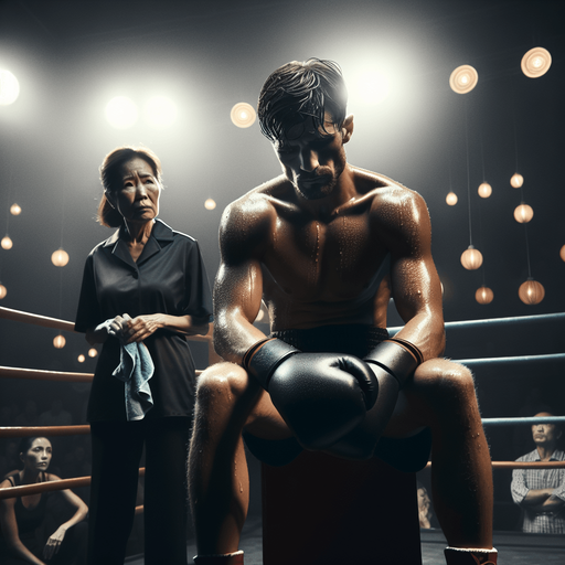 A boxer has lost the match..