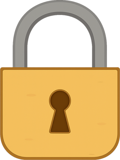 Lock. No background. Transparent background. Blank background. No shadows. 2d. In-Game asset. flat