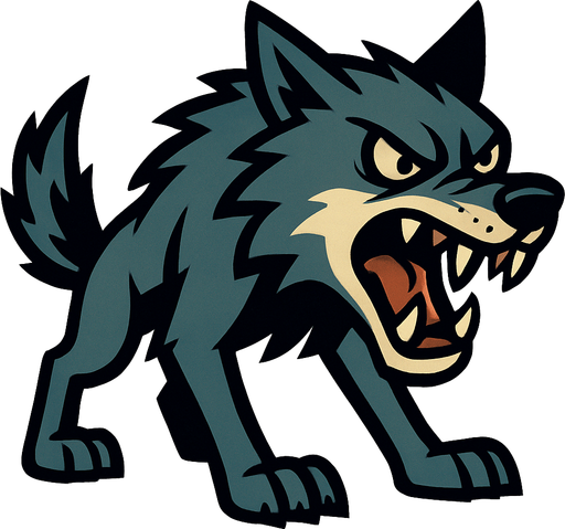 a angry wolve thats in 2d.
In-Game asset.  2d.  High contrast.  No shadows