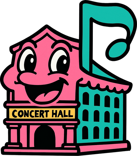 Nota musical de una Sala de Conciertos Viviente.
In-Game asset.  2d.  High contrast.  No shadows