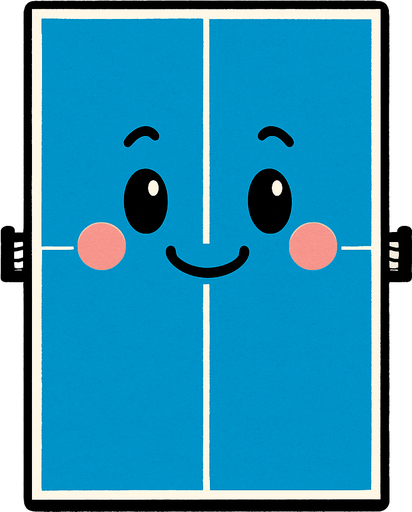 ping pong table only from the top with a face on it.
In-Game asset.  2d.  High contrast.  No shadows