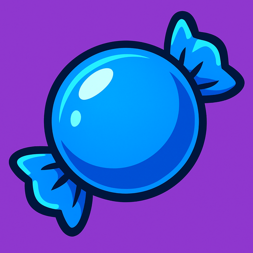 circle blue candy.
In-Game asset.  2d.  High contrast.  No shadows