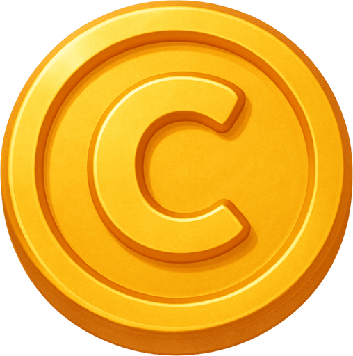 A gold coin. Used as an icon for in-game currency. Cute soft graphics. soft ambient light. semi-matte to satin surfaces. naturalistic with slight saturation boost colors. Tone is premium, friendly, clean with lifestyle or service-oriented appeal.
In-Game asset.  2d.  High contrast.  No shadows. top down. View from above.