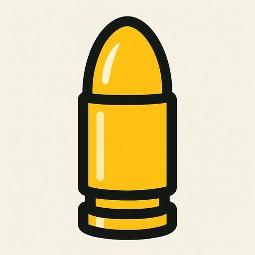 bullet.
In-Game asset.  2d.  High contrast.  No shadows