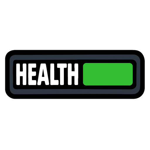 barra de salud de color verde.
In-Game asset.  2d.  High contrast.  No shadows