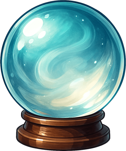 una bola de cristal ultra realista.
In-Game asset.  2d.  High contrast.  No shadows