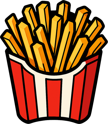 Oatates kızartması Fast Food.
In-Game asset.  2d.  High contrast.  No shadows