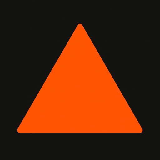 triangle #ff5500, simple, clean.
In-Game asset.  2d.  High contrast.  No shadows