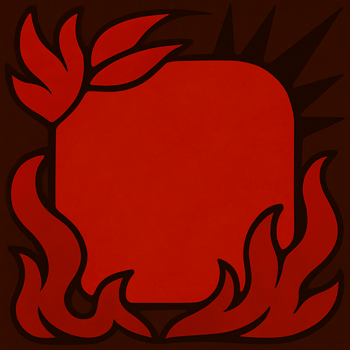 El margen de un botón que indica ataque de un juego de mesa, color rojo sin texto