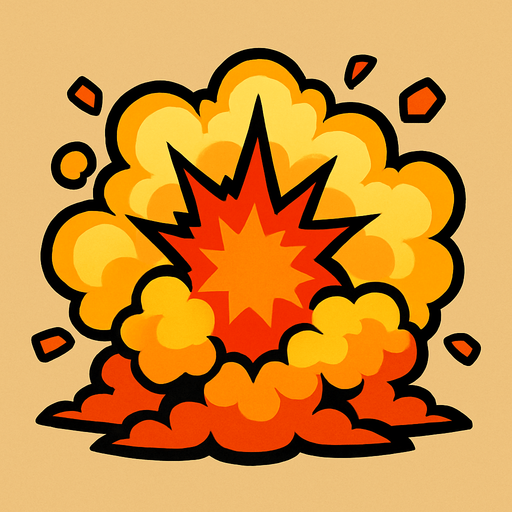 Explosion.
In-Game asset.  2d.  High contrast.  No shadows