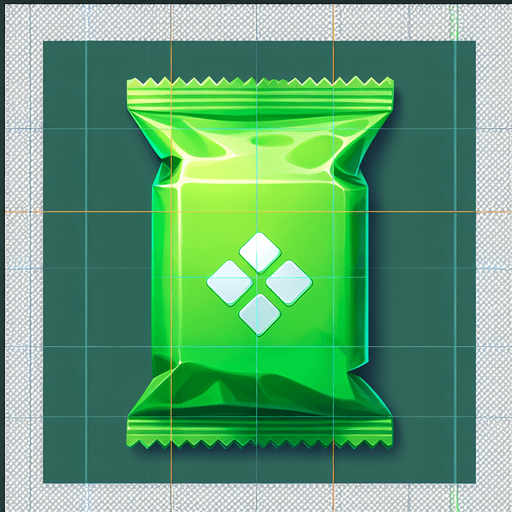 show a bright green package.
Single Game Texture. In-Game asset. 2d. Blank background. High contrast. No shadows.